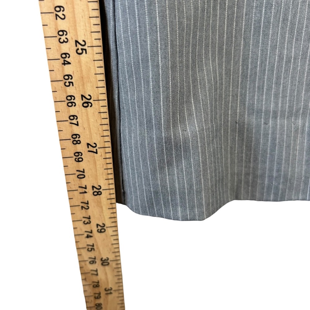 VTG Tracy Evans Pinstripe Y2K Dress Pants Women Sz 1 Gray Flare Leg Low Rise - Picture 4 of 7